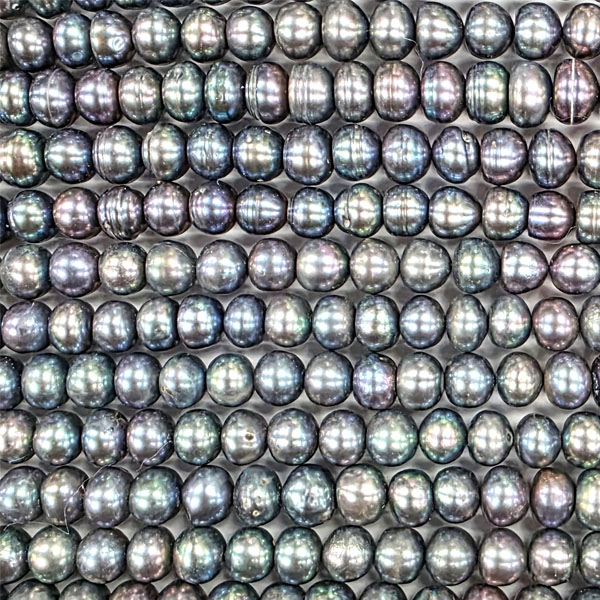 FRESHWATER PEARL RONDELLE 7-8MM PEACOCK